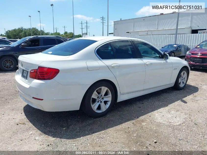 2011 BMW 528I VIN: WBAFR1C50BC751031 Lot: 39523211