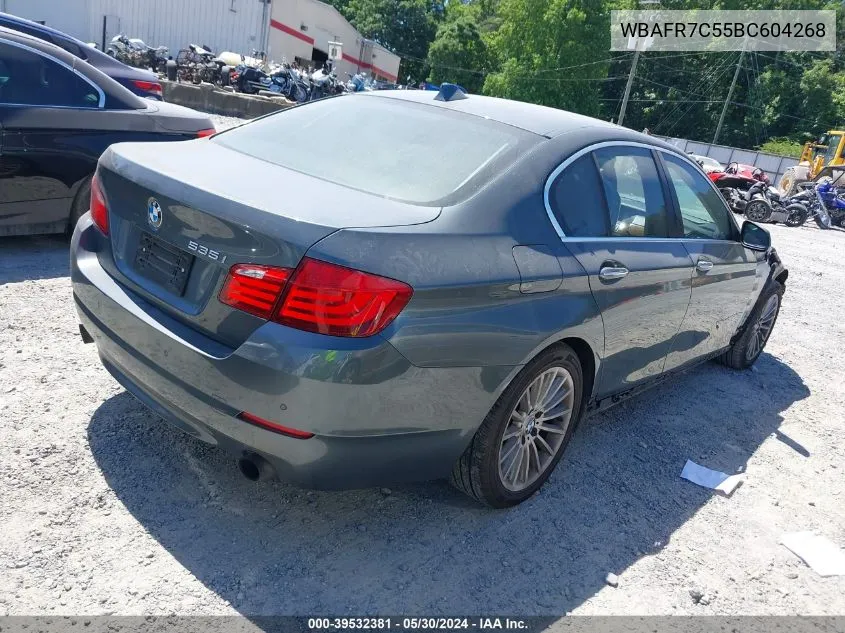 2011 BMW 535I VIN: WBAFR7C55BC604268 Lot: 39532381