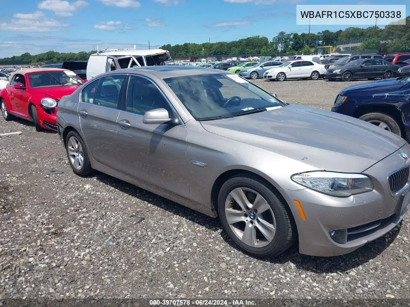 2011 BMW 528I VIN: WBAFR1C5XBC750338 Lot: 39707578