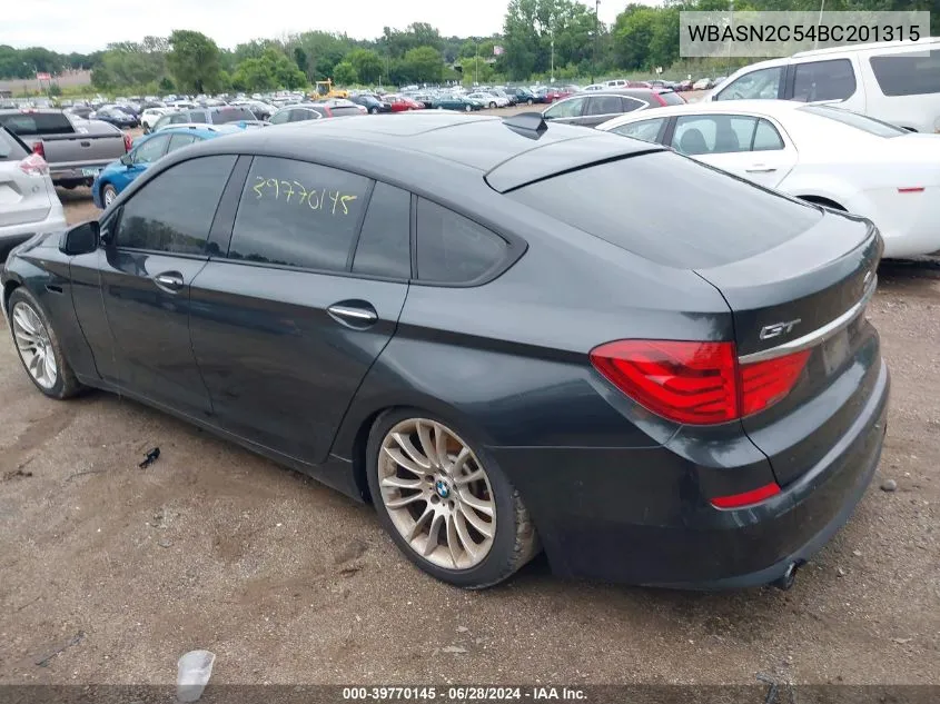 2011 BMW 535I Gran Turismo VIN: WBASN2C54BC201315 Lot: 39770145