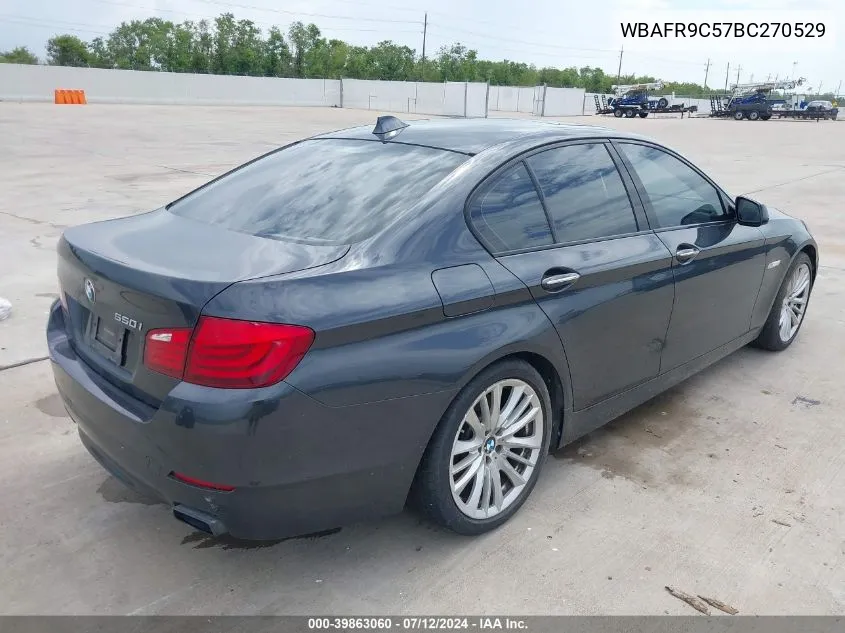 2011 BMW 550I VIN: WBAFR9C57BC270529 Lot: 39863060