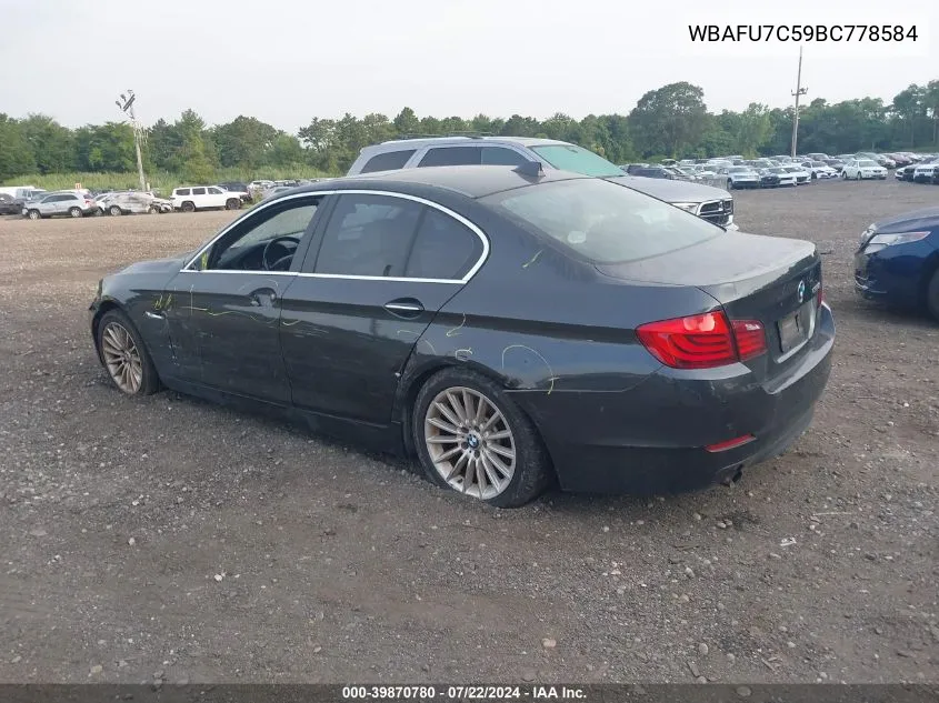 2011 BMW 535I xDrive VIN: WBAFU7C59BC778584 Lot: 39870780