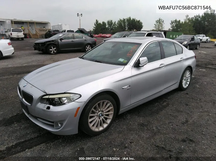 2011 BMW 535I xDrive VIN: WBAFU7C56BC871546 Lot: 39872147