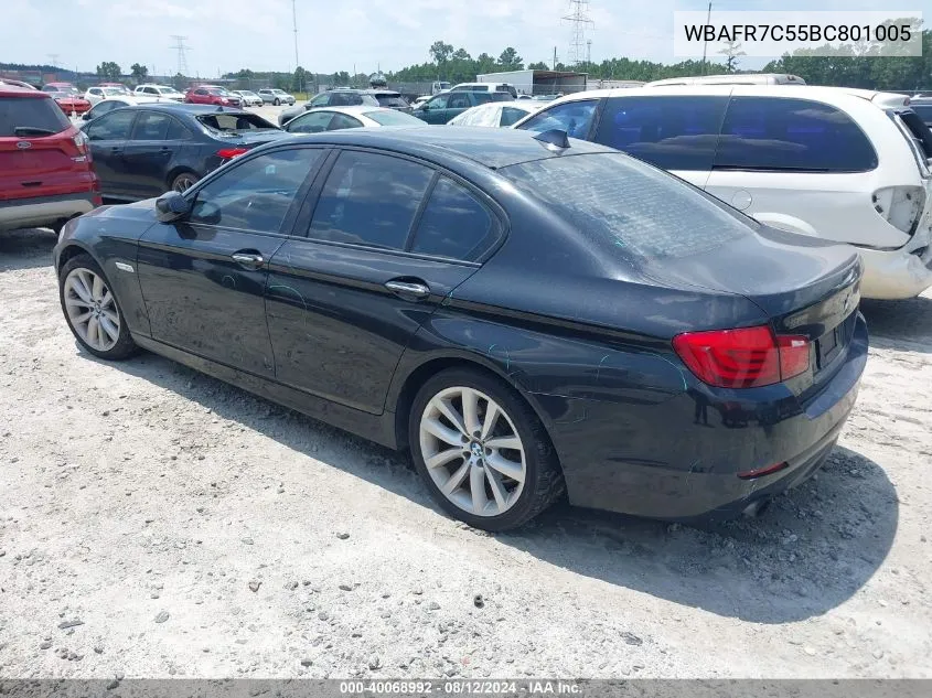 2011 BMW 535I VIN: WBAFR7C55BC801005 Lot: 40068992