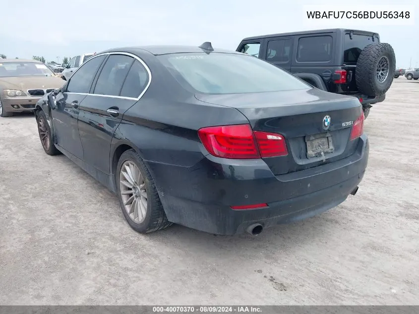 2011 BMW 535I xDrive VIN: WBAFU7C56BDU56348 Lot: 40070370