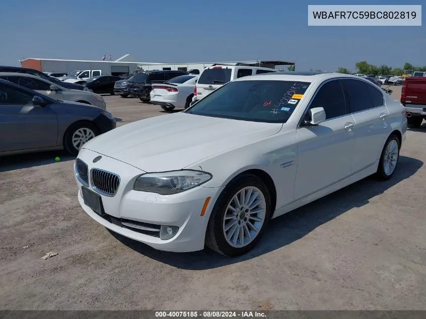 2011 BMW 535I VIN: WBAFR7C59BC802819 Lot: 40075185