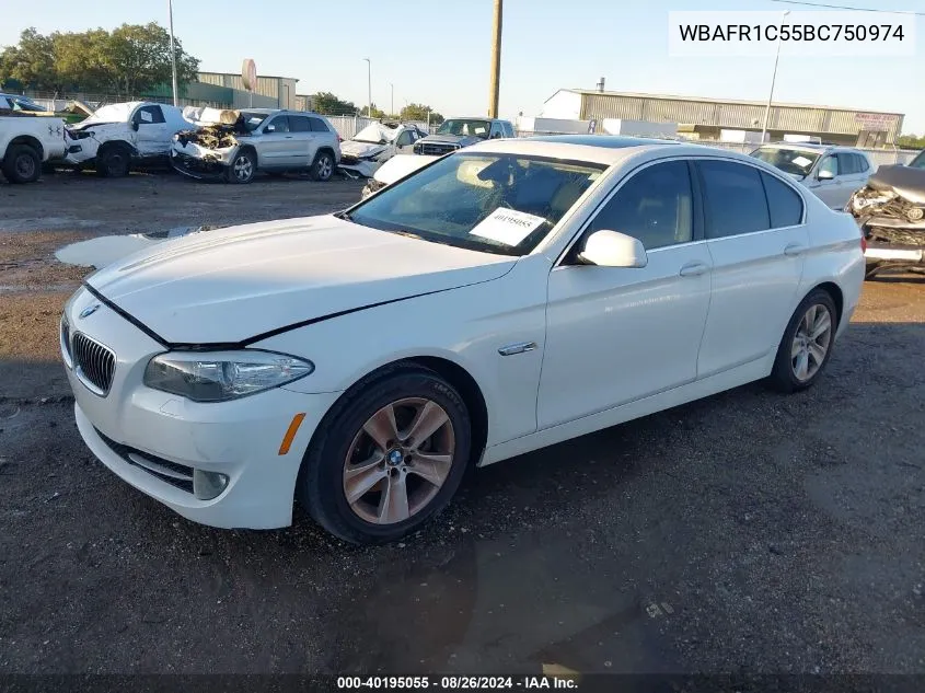 2011 BMW 528I VIN: WBAFR1C55BC750974 Lot: 40195055