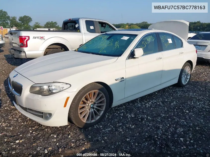 2011 BMW 535I xDrive VIN: WBAFU7C57BC778163 Lot: 40200488