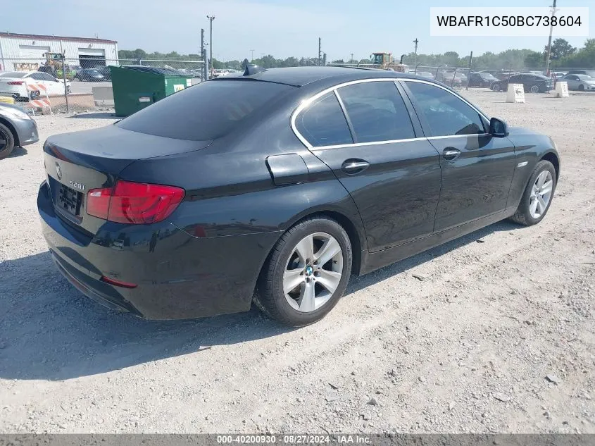 2011 BMW 528I VIN: WBAFR1C50BC738604 Lot: 40200930