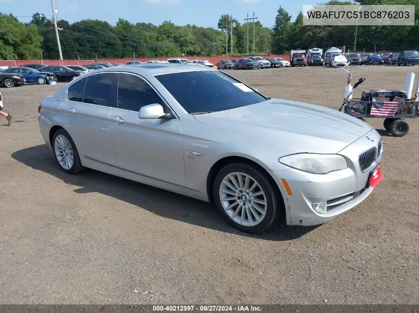 2011 BMW 535I xDrive VIN: WBAFU7C51BC876203 Lot: 40212997