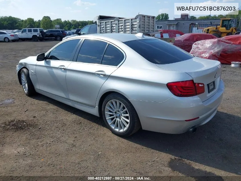 2011 BMW 535I xDrive VIN: WBAFU7C51BC876203 Lot: 40212997