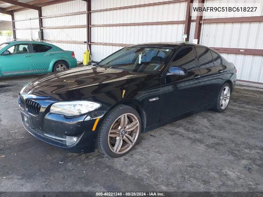 2011 BMW 550I VIN: WBAFR9C51BC618227 Lot: 40221248