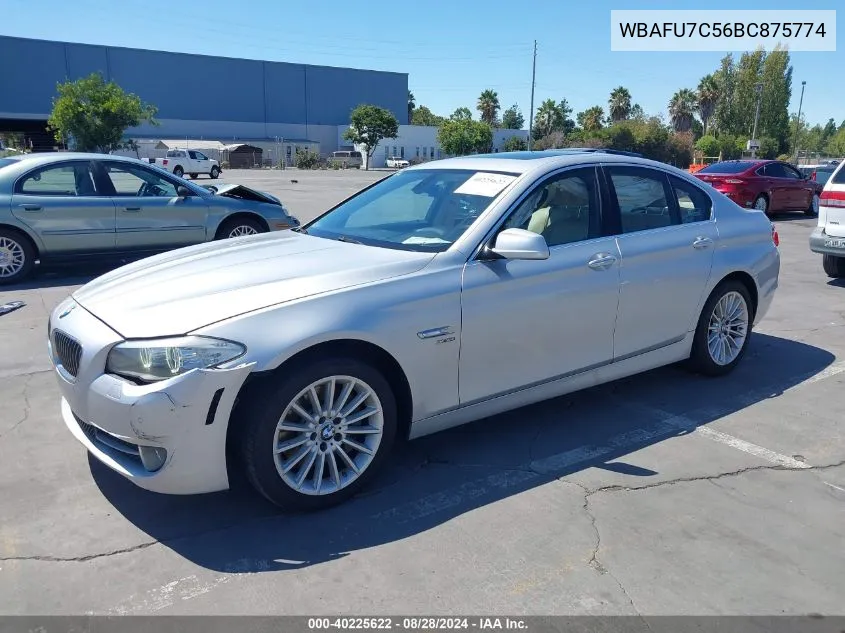 2011 BMW 535I xDrive VIN: WBAFU7C56BC875774 Lot: 40225622