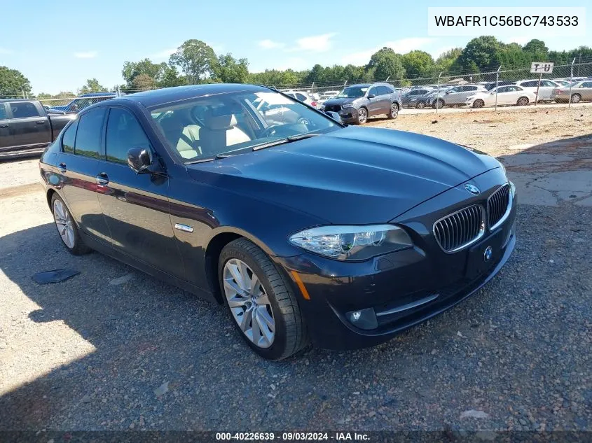 2011 BMW 528I VIN: WBAFR1C56BC743533 Lot: 40226639