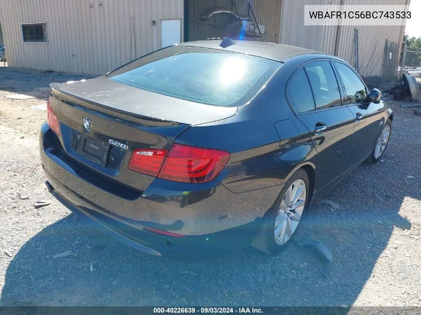 2011 BMW 528I VIN: WBAFR1C56BC743533 Lot: 40226639