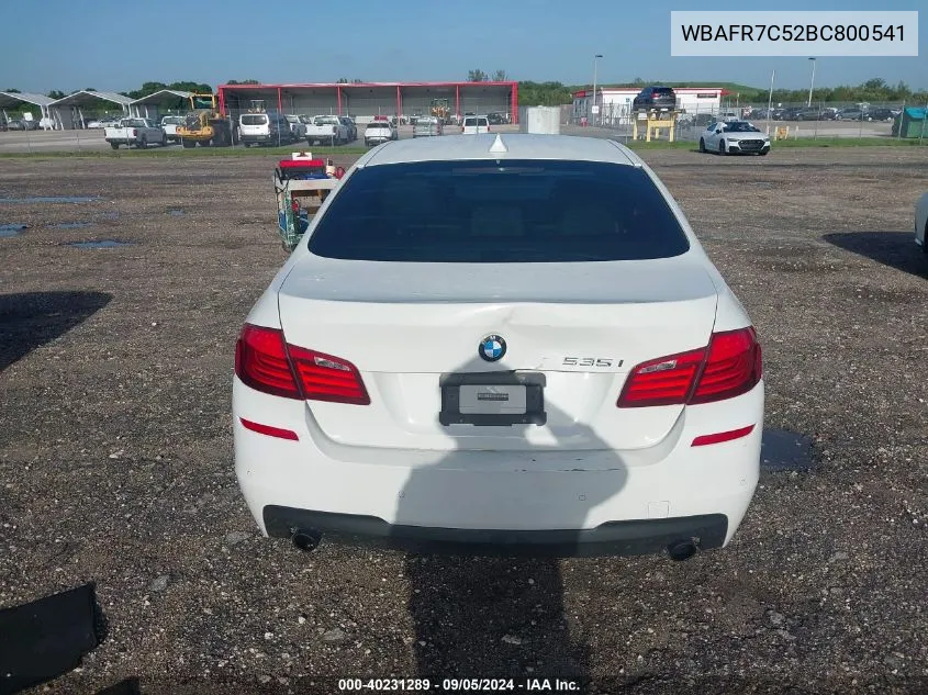 2011 BMW 535 I VIN: WBAFR7C52BC800541 Lot: 40231289