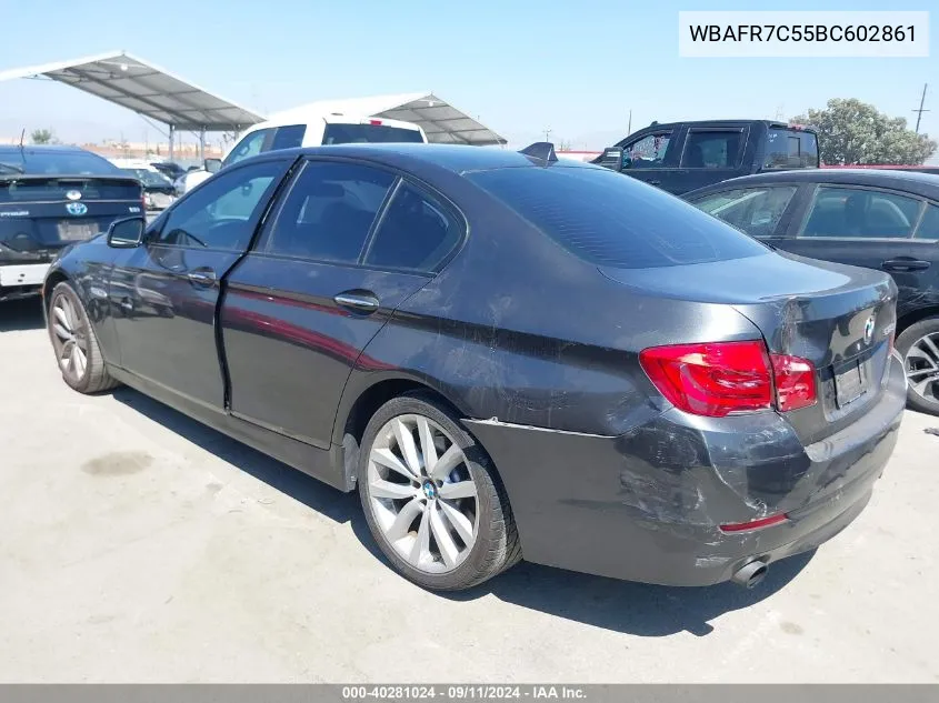 2011 BMW 5 Series I VIN: WBAFR7C55BC602861 Lot: 40281024