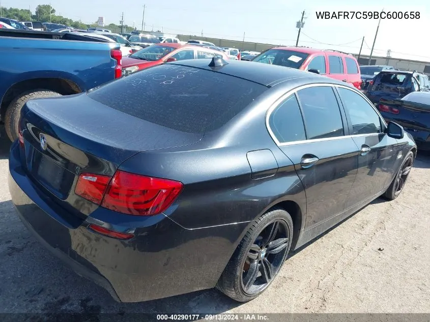 2011 BMW 535I I VIN: WBAFR7C59BC600658 Lot: 40290177