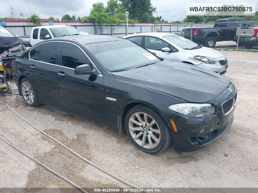 2011 BMW 528I VIN: WBAFR1C53BC750875 Lot: 40299896