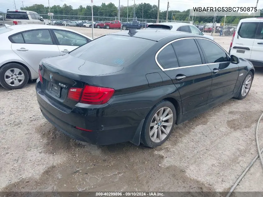 2011 BMW 528I VIN: WBAFR1C53BC750875 Lot: 40299896