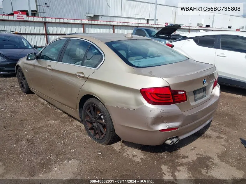 2011 BMW 528I VIN: WBAFR1C56BC736808 Lot: 40332031