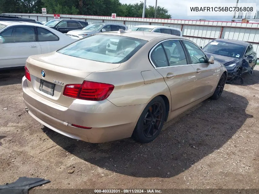 2011 BMW 528I VIN: WBAFR1C56BC736808 Lot: 40332031