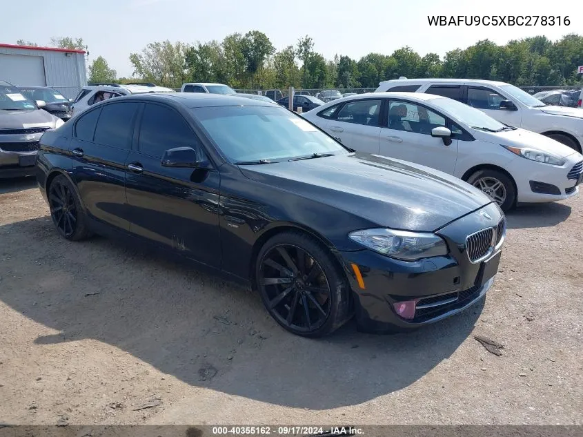 2011 BMW 550I xDrive VIN: WBAFU9C5XBC278316 Lot: 40355162