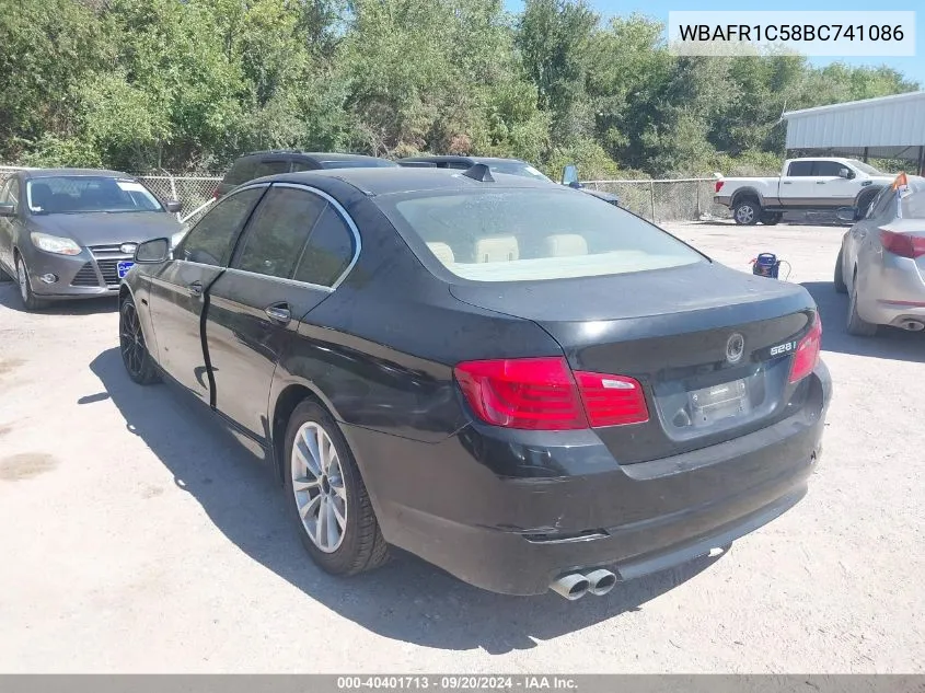 2011 BMW 528I VIN: WBAFR1C58BC741086 Lot: 40401713