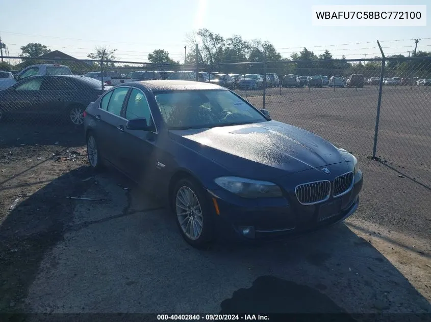 2011 BMW 535I xDrive VIN: WBAFU7C58BC772100 Lot: 40402840