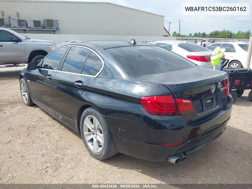 2011 BMW 528I VIN: WBAFR1C53BC260162 Lot: 40433426