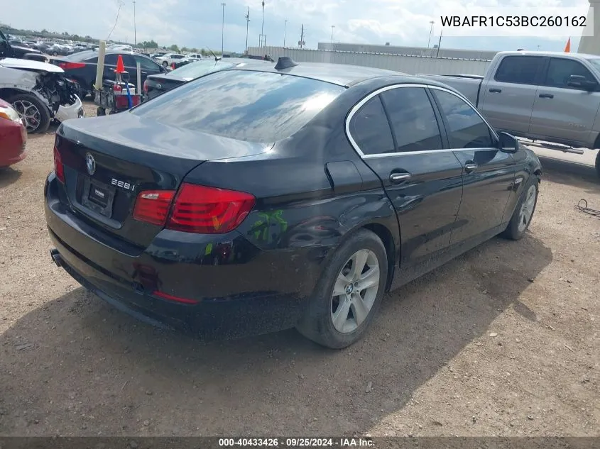 2011 BMW 528I VIN: WBAFR1C53BC260162 Lot: 40433426