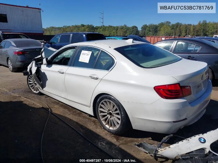 2011 BMW 535I xDrive VIN: WBAFU7C53BC781769 Lot: 40497287