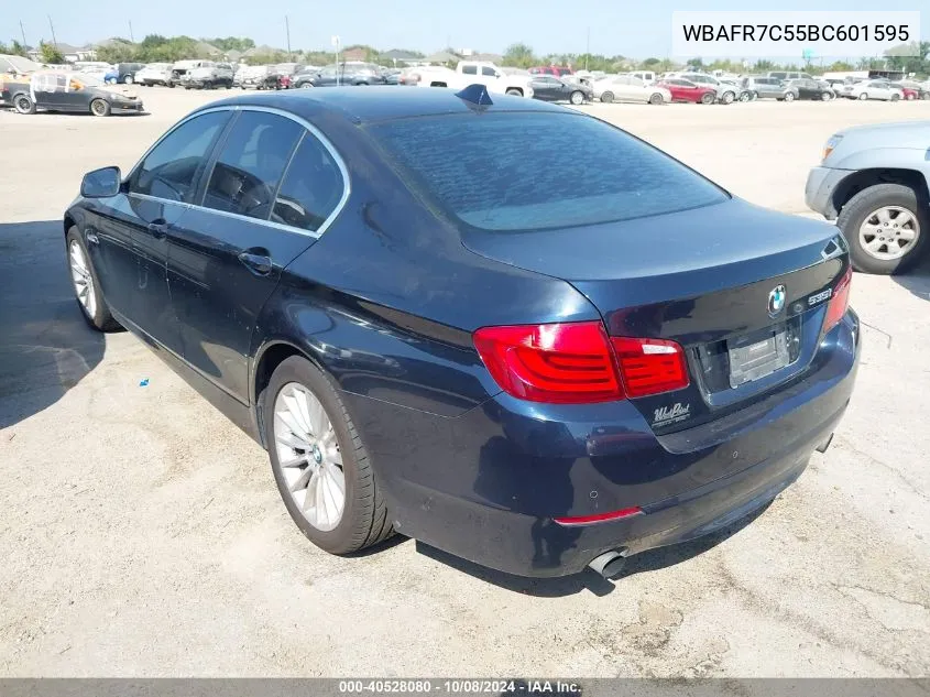 2011 BMW 535I VIN: WBAFR7C55BC601595 Lot: 40528080