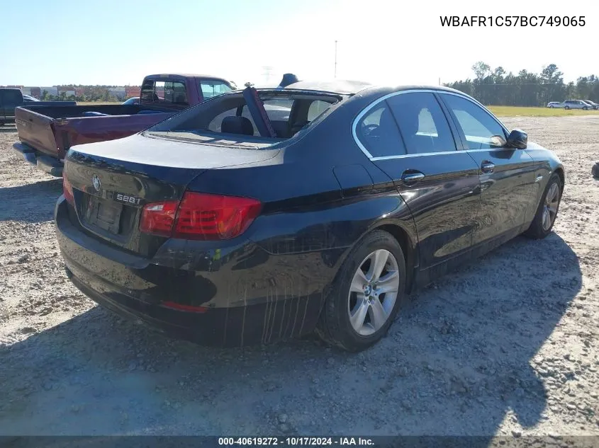 2011 BMW 528I VIN: WBAFR1C57BC749065 Lot: 40619272