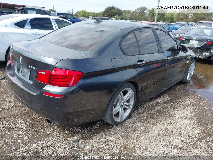 2011 BMW 535I VIN: WBAFR7C51BC801244 Lot: 40788757