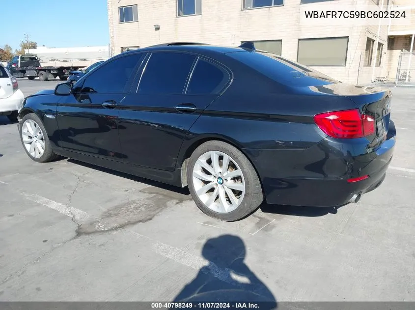 2011 BMW 535I VIN: WBAFR7C59BC602524 Lot: 40798249