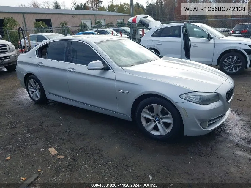 2011 BMW 528I VIN: WBAFR1C56BC742138 Lot: 40881920