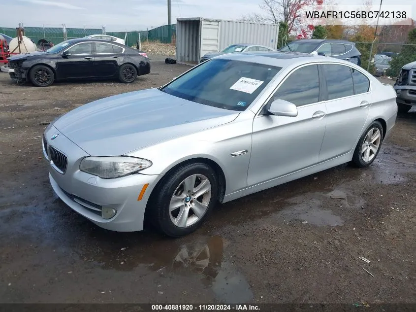 2011 BMW 528I VIN: WBAFR1C56BC742138 Lot: 40881920