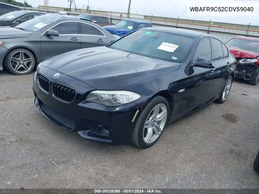 2012 BMW 550I VIN: WBAFR9C52CDV59040 Lot: 39328260