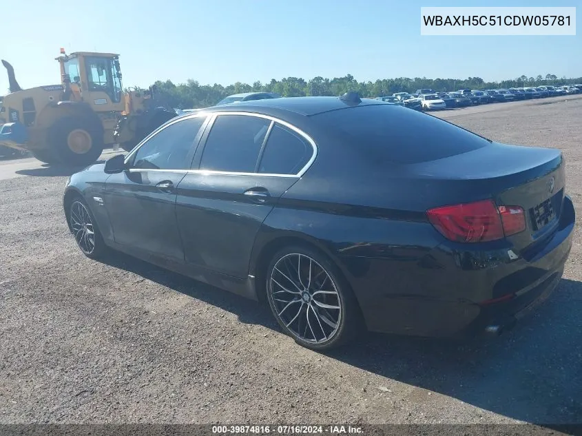 2012 BMW 528I xDrive VIN: WBAXH5C51CDW05781 Lot: 39874816