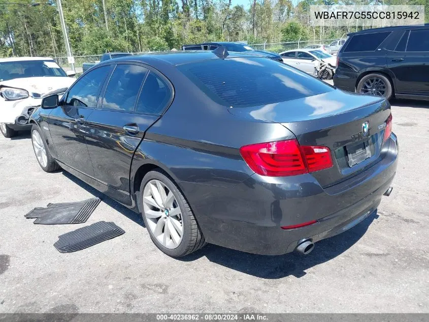 2012 BMW 535I VIN: WBAFR7C55CC815942 Lot: 40236962