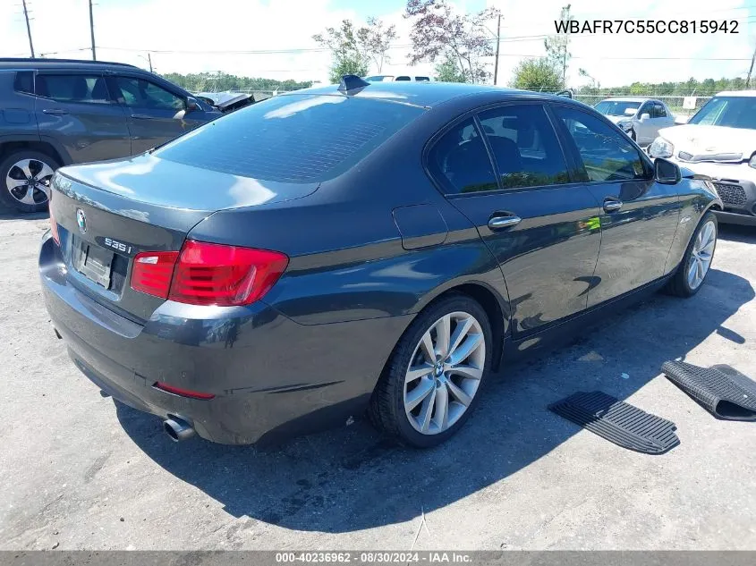 2012 BMW 535I VIN: WBAFR7C55CC815942 Lot: 40236962