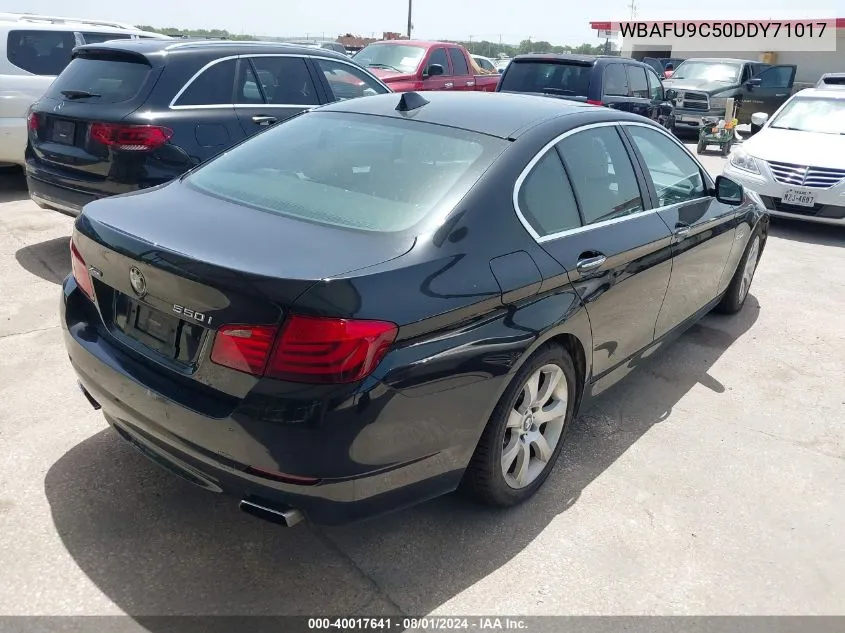 2013 BMW 550I xDrive VIN: WBAFU9C50DDY71017 Lot: 40017641