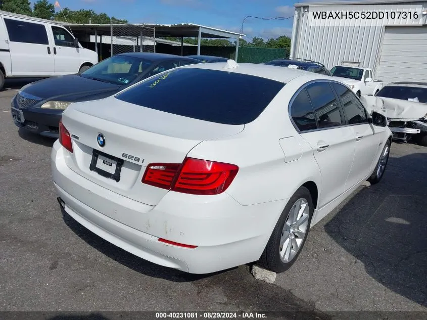 2013 BMW 528I xDrive VIN: WBAXH5C52DD107316 Lot: 40231081