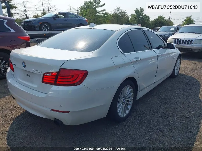 2013 BMW 535I xDrive VIN: WBAFU7C52DDU71643 Lot: 40249369