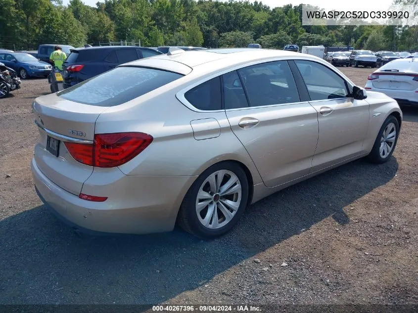 2013 BMW 535I Gran Turismo xDrive VIN: WBASP2C52DC339920 Lot: 40267396