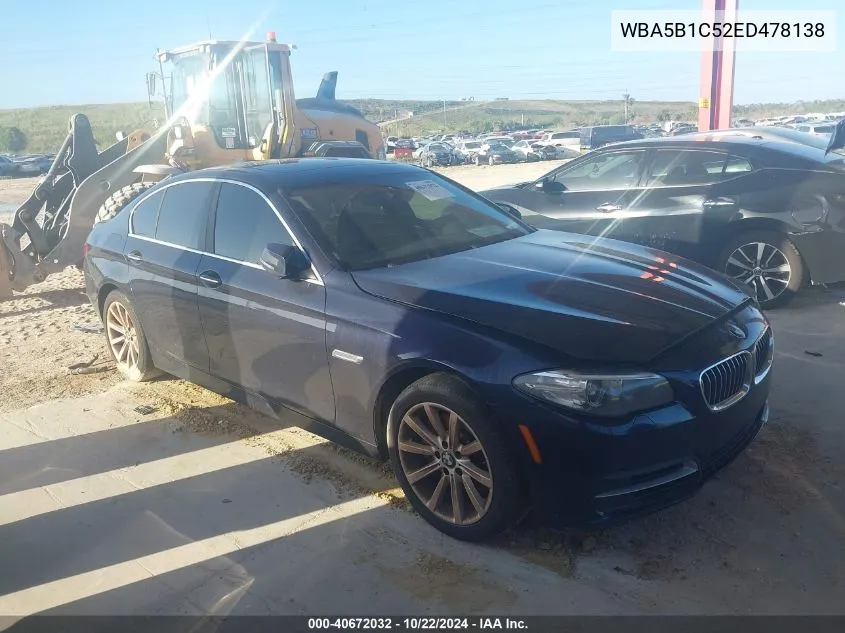 2014 BMW 535I VIN: WBA5B1C52ED478138 Lot: 40672032