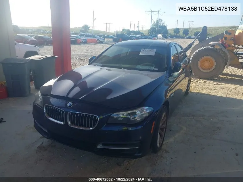 2014 BMW 535I VIN: WBA5B1C52ED478138 Lot: 40672032