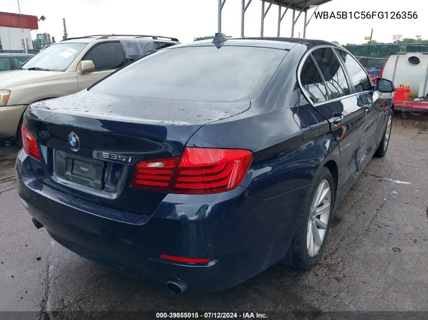 2015 BMW 535I VIN: WBA5B1C56FG126356 Lot: 39855015