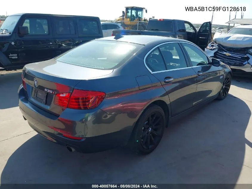 2015 BMW 535I VIN: WBA5B1C59FG128618 Lot: 40057664